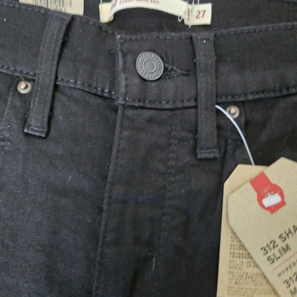 Levi's 312 Shaping Slim Mid Rise Tummy Slimming Women's Black Jeans Size 27 New - Picture 12 of 13